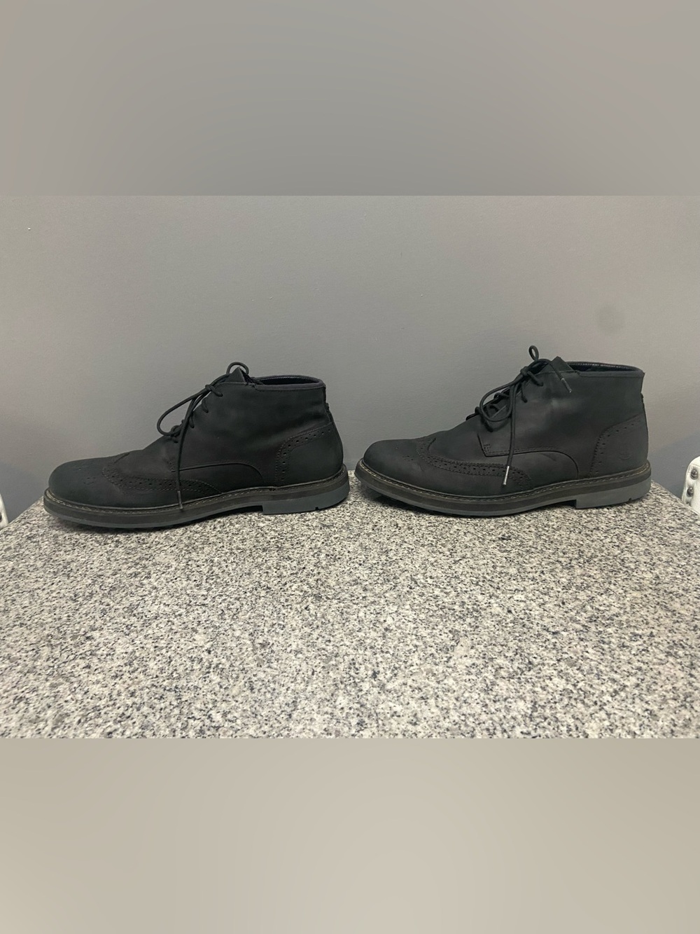 TIMBERLAND Black Leather Brogue Chukka Boots Men’s Wingtip Ankle Boots 11 1/2